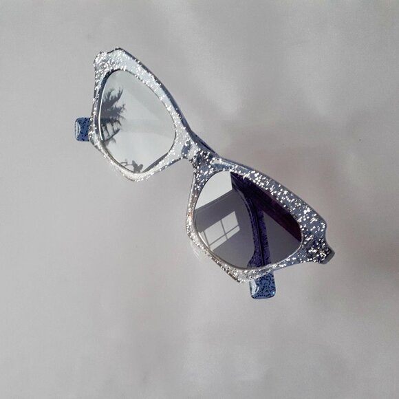 NWOT Burberry blue glitter square cat eye sunglasses - Picture 11 of 14